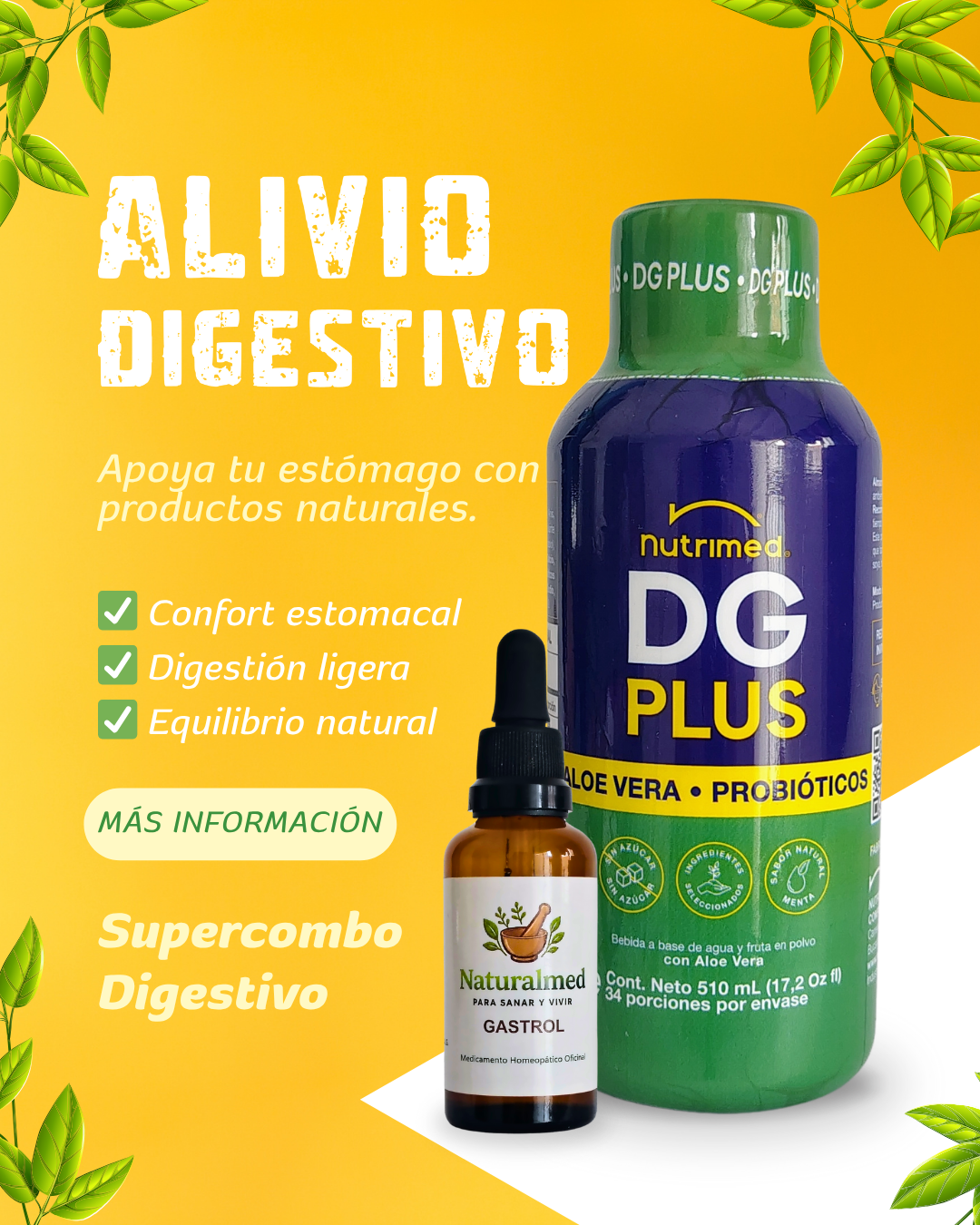 Super Combo Digestivo – Aloe Vera, Probióticos & Gastrol 6 CH