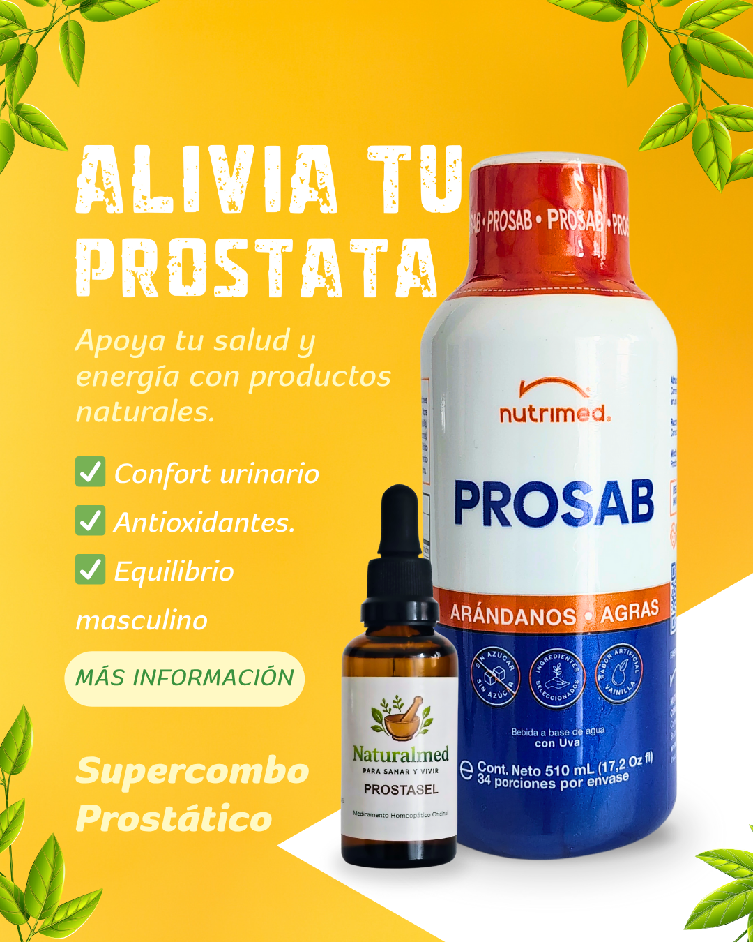 🌿 Supercombo Prostático – Bienestar masculino natural